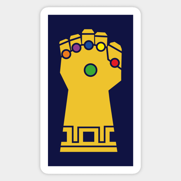 Minimalist Infinity Gauntlet Sticker by PWCreate